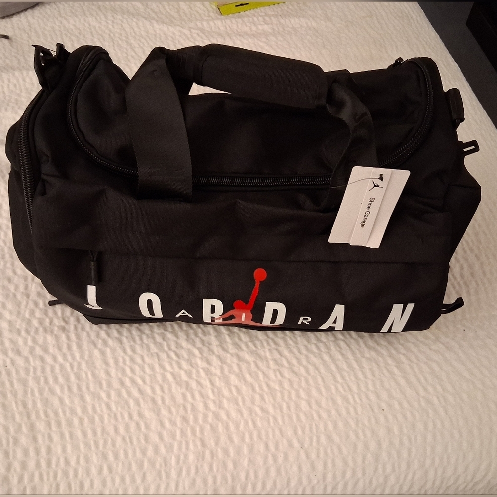 Jordan Black Duffel Bag with Red Logo - Picture 2 of 7